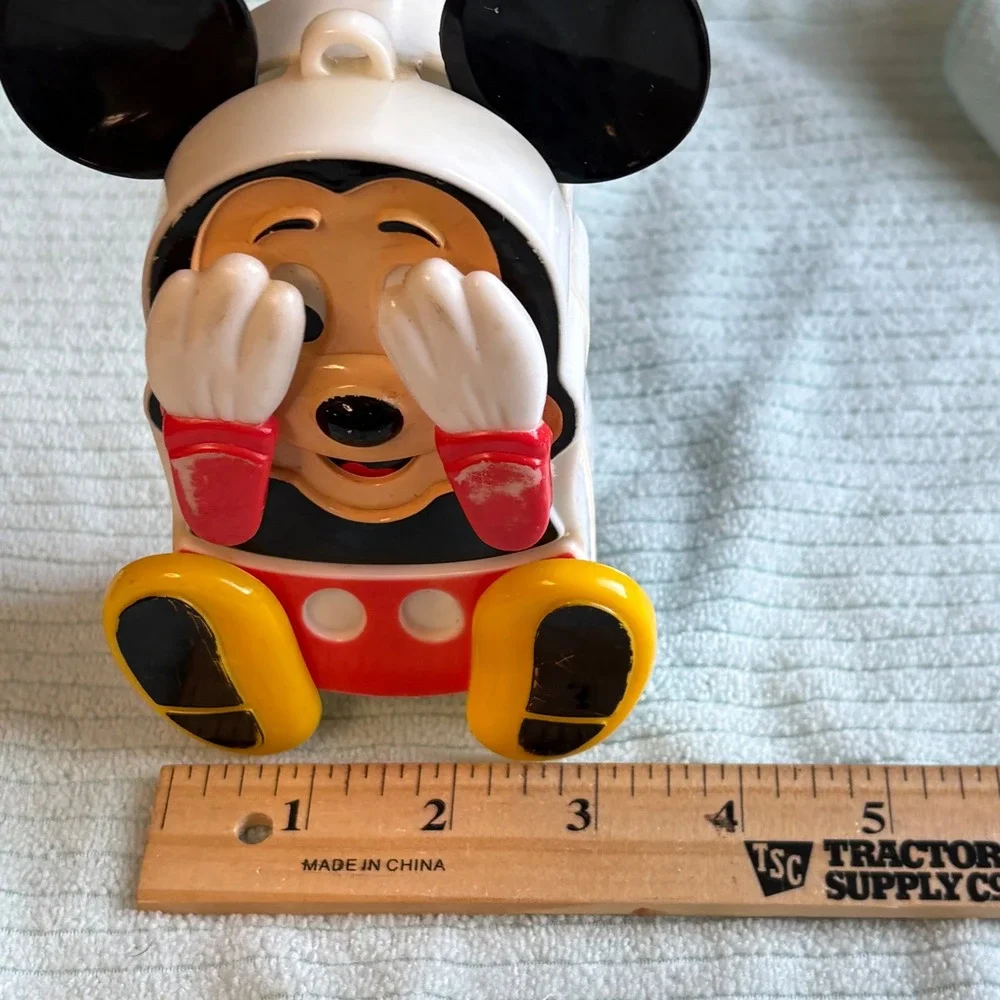 Vintage Illco Mickey Mouse Musical Peekaboo Toy Disney Nursery Decor Hong Kong
